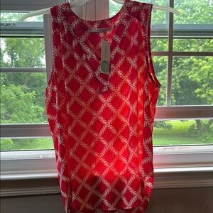 41 Hawthorn Red and Silver Geometric Tank Top